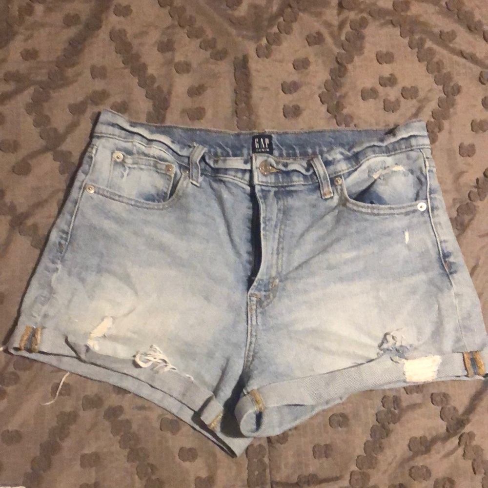 Gap high waist distressed denim shorts